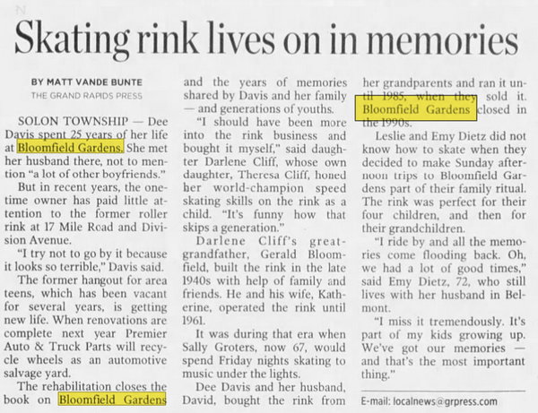 Bloomfield Gardens - Dec 01 2005 Article